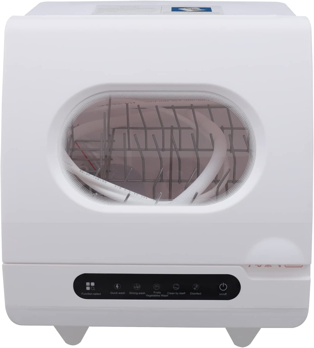 1200W Compact Dish Washing Machine Mini Portable Countertop Dishwasher with 5 Washing Programs, One-Button Start Intelligence Dishwashers for Apartments, Dorms, RVs, 40x40x45cm