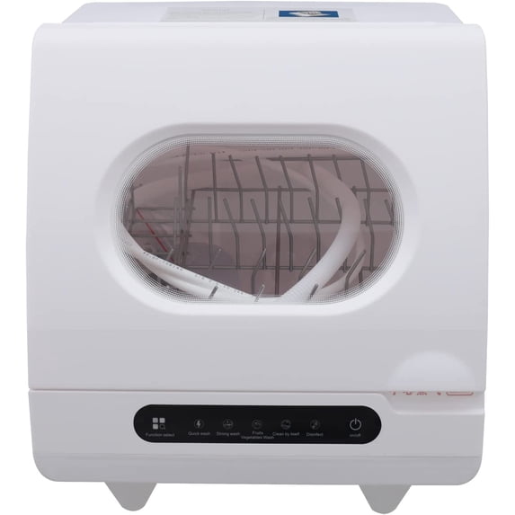 1200W Compact Dish Washing Machine Mini Portable Countertop Dishwasher with 5 Washing Programs, One-Button Start Intelligence Dishwashers for Apartments, Dorms, RVs, 40x40x45cm