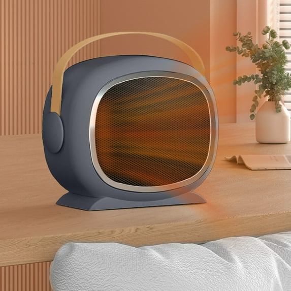 1200W Desktop Space Heater, 220V Portable Electric Heater Fan for Office Desk Bedroom, Heating with Overheat Protection, Energy Efficient Compact Heater, Gray