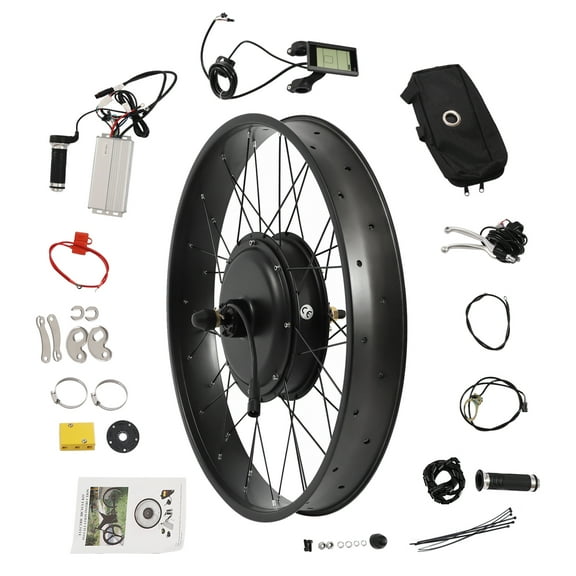 1200W Electric Bike Conversion Kit, 26" Wheel, Pedal Assist Sensor, 45Nm Torque, High-Speed 60km/h, for Custom DIY E-Bike Projects
