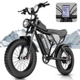thumbnail image 1 of 1200W Electric Bike for Adults,32mph,48V 20AH Electric Bicycle,20" Fat Tires Full Suspension 7 Speed Mountain Bike UL2849, 1 of 6