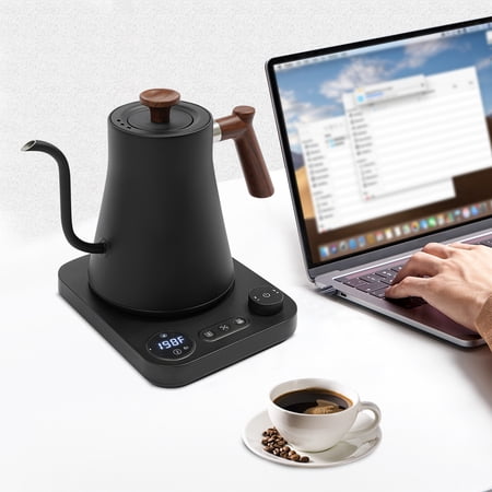 1200W Electric Gooseneck Kettle ±1? Precision Temp Control 0.9L 24H Keep Warm Black