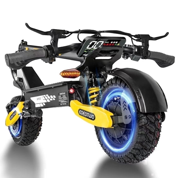 EOEOTWO Electric Scooter for Adults, 1200W Motor Up to 30MPH, 48V 23.4Ah Battery 40 Miles Range, 11" Off-Road Tires E-Scooter with Full Suspension UL2272