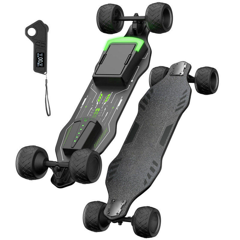 1200W Electric Skateboard with Remote, Dual 600W Brushless Motor Up to 30 Mph Max 12 Miles Range, 4-Speed Electric Longboard for Adults  Teens Gifts