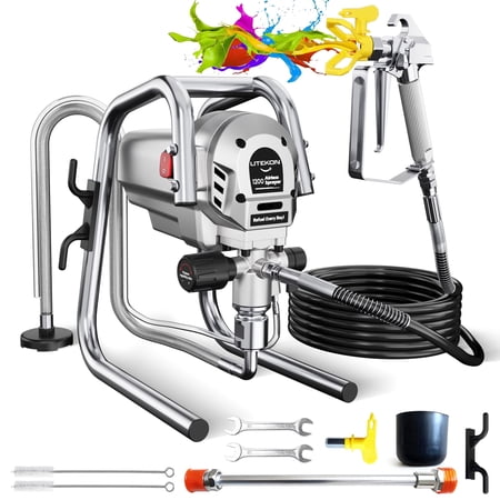 1200W Heavy-Duty Airless Paint Sprayer, 3300PSI High Pressure & 1.2L/Min High Flow for Fast Painting, Up to 30% More Coverage with Less Overspray, for Interior/Exterior Walls, Fences, Furniture