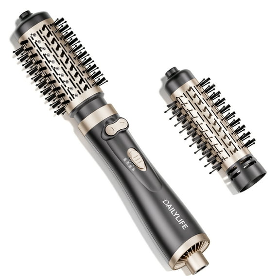 DAILYLIFE Rotating Hair Dryer Brush, 2 Brushes (1.5" & 2") Included, Blow Dryer Brush with Ionic Function, ALCI Safety Plug and Ceramic Coating