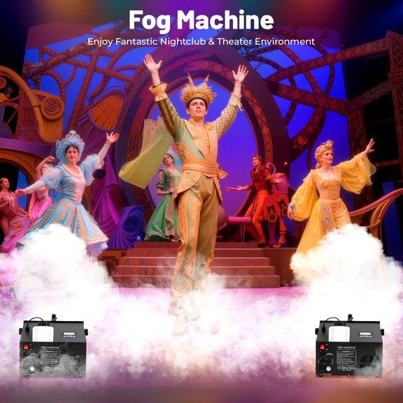 1200W Low-Lying Smoke Fog Machine, Dmx and Remote Control Dry Ice Fog Machine, Party Smoke Machine Stage Effect Fogger for Stage Performances, Weddings, Parties