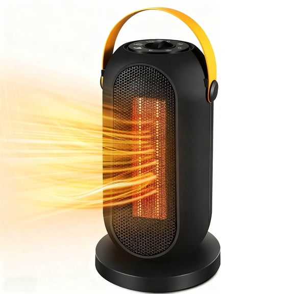 1200W Oscillating Desktop Heater with 3 Heat Settings and Bathroom-Safe Design – Compact Tabletop Space Warmer for Indoor, Bedroom, Office and Humid Environments
