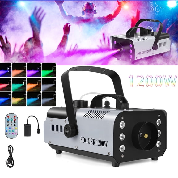 1200W Party Stage Fog Smoke Machine 6led RGB Halloween Fogger w/Wireless Remote