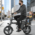 thumbnail image 1 of 1200W Peak 650W Foldable Electric Bicycle, 48V 13Ah Commuting Electric Bike for Adults, 14" Portable Electric Bicycle with Multi Shock Absorber, UL2849, 1 of 2