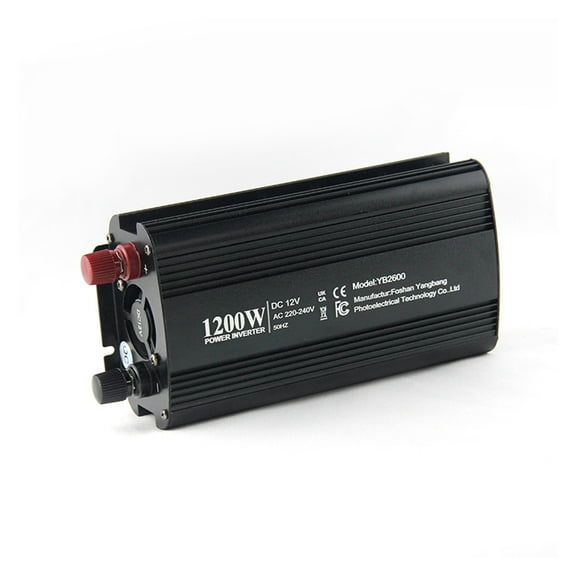 1200W (Peak) Car Power Inverter DC 12V to AC Converter, AC Socket and USB Car Charger Suitable for Cars, Homes, Laptops ,Easy to Use