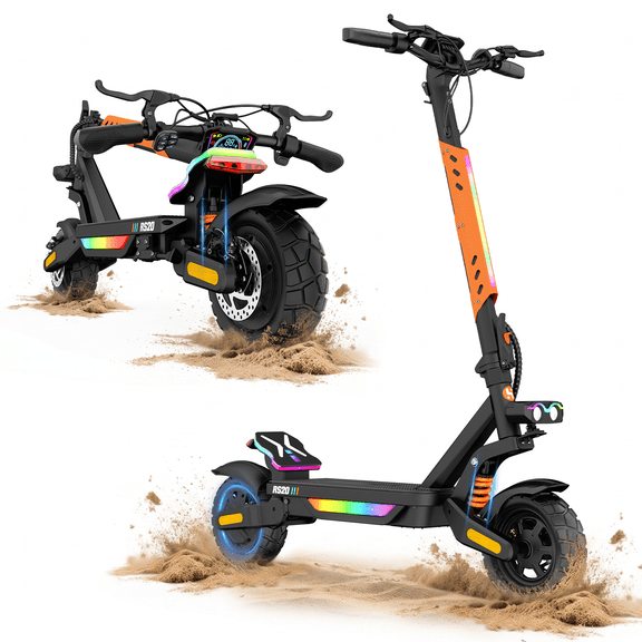 1200W Peak off road Electric Scooter for Adults, 48V 15Ah Foldable E-Scooter Up to 34MPH &28-34 Miles, 3Speed Foldable E-Scooter,10" All Terrain Tire UL2272