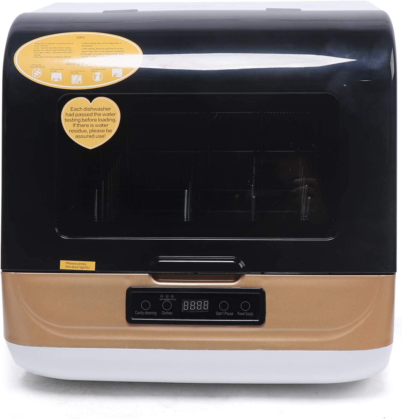 1200W Portable Countertop Dishwasher 4 Washing Programs Display Automatic Dishwashing