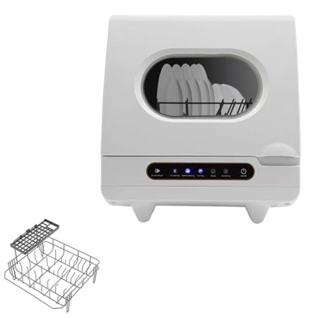 1200W Portable Countertop Dishwasher, 5 Washing Programs Portable Dishwasher With 5-Liter Built-in Water Tank, Compact Dish Washing with Programs Display for Small-Sized Houses, Do