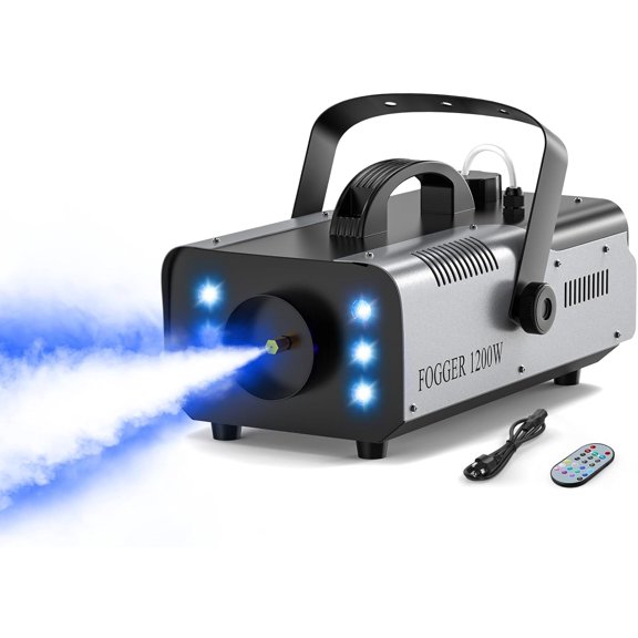 1200W RGB Fog Machine, 6 Colorful LED Lights for Smoke Machine Indoor/Outdoor Use, Perfect for Parties, Weddings, and Stage Effects