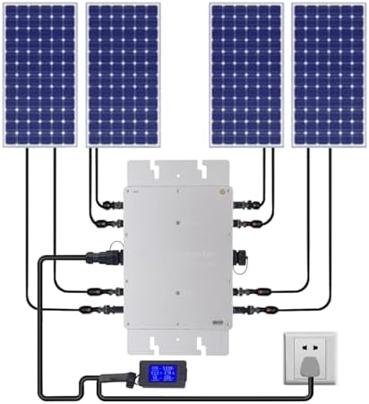 1200W Solar Grid Tie Inverter, 110V Solar & Wind Power Inverter, Waterproof IP65 Pure Sine Wave for 30V 36V Panel