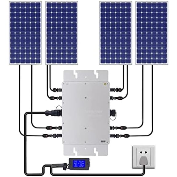 1200W Solar Grid Tie Inverter, Waterproof IP65, with AC Data Monitoring Display LCD Screen, 110V Solar & Wind Power Inverter for 30V 36V Solar Panel$$Garden & Patio