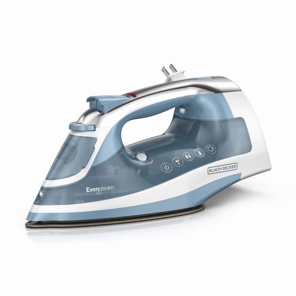 1200W Steam Iron with Retractable Cord, Nonstick Soleplate, Anti-Drip and Vertical Steam Function for Wrinkle Removal on Clothes, Shirts, and Fabrics, Comfort-Grip Handle, Gray
