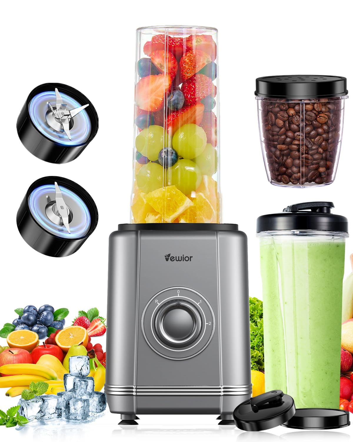 VEWIOR 1200W Smoothie Blender for Shakes and Smoothies, Kitchen