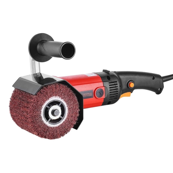 1200W Variable Speed Handheld Electric Metal Burnishing Polishing Machine with 4 Fiber Wheels for Stainless Steel Non-Ferrous Metals Surface Conditioning Tool