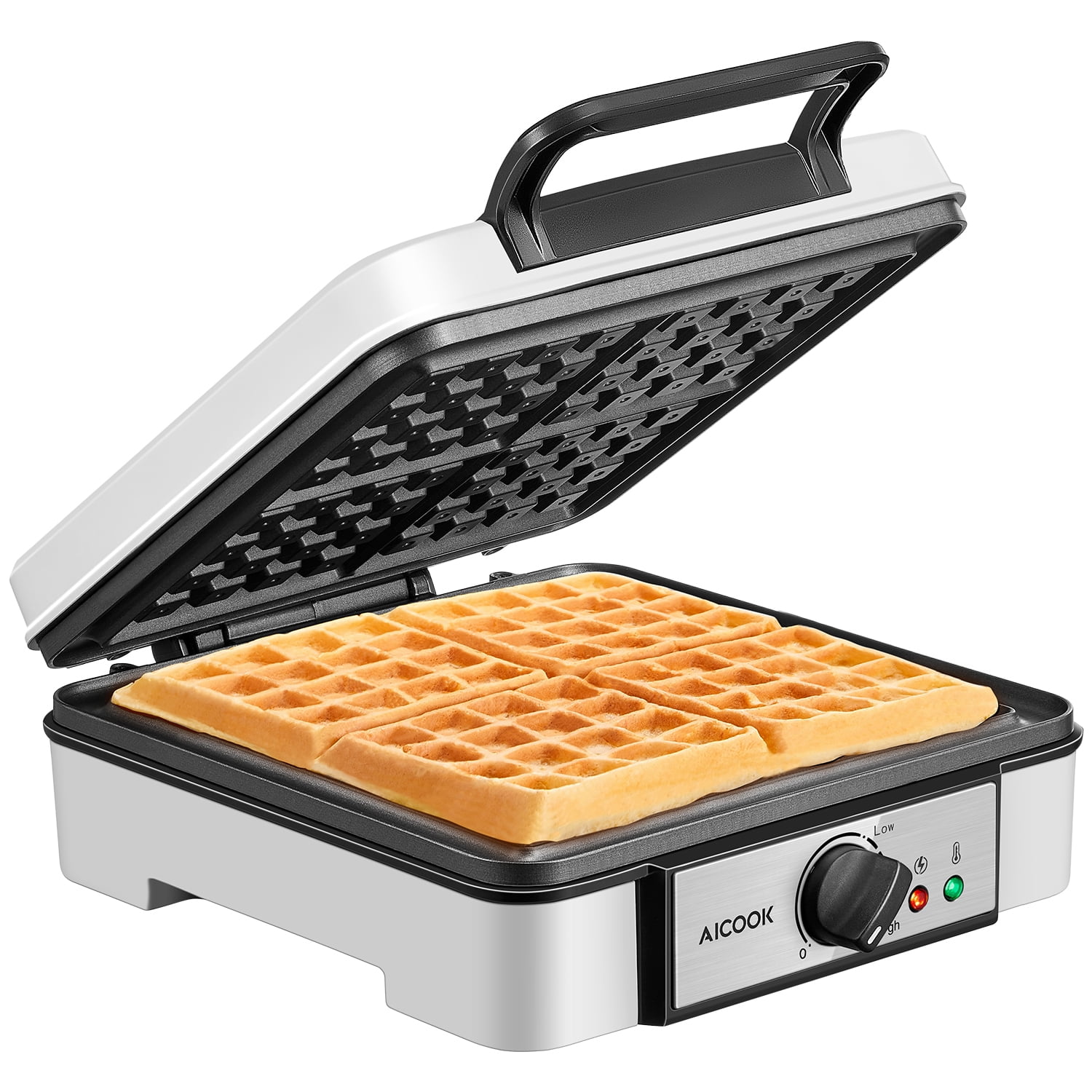 Dash Mini Waffle Maker: Non-Stick, 4 inch Cooking Surface, Silver  851843006434