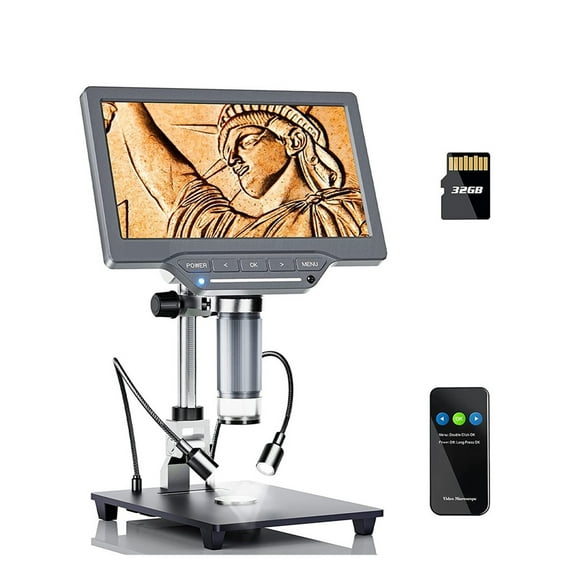 1200X 7" Digital Microscope For Electronics Soldering IPS Screen 12MP Repair Coin Microscopio For Windows Mac