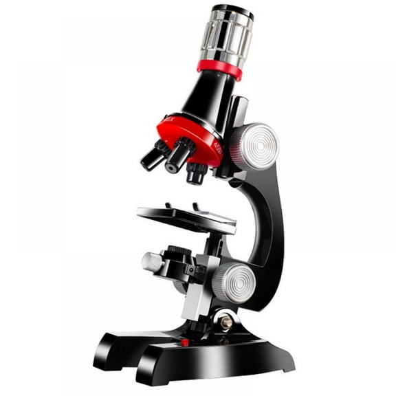 1200X Kids Beginner Microscope, STEM Kit with Metal Body Microscope, Plastic Slides, LED Light and Carrying Box
