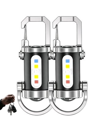 1200lm Super Bright Mini Keychain Flashlight Waterproof EDC Torch, Compact EDC Keychain Light, Multi-Mode Side Lamp, Durable IP66 Weather Resistant Construction, Easy Clip On Pocket or Bag
