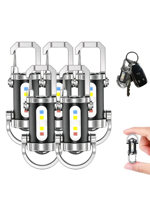 1200lm Super Bright Mini Keychain Flashlight Waterproof, Rechargeable USB-C LED Pocket Flashlight with Clip, EDC Light for Camping & Emergency