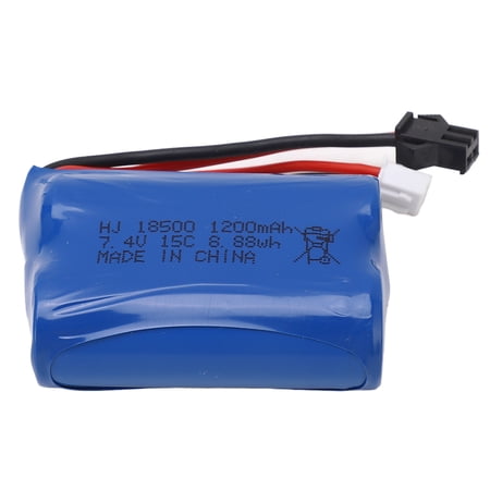 1200mAh 7.4V LiPo Battery For RC Cars, Overcharge Protection Enhanced Play Time
