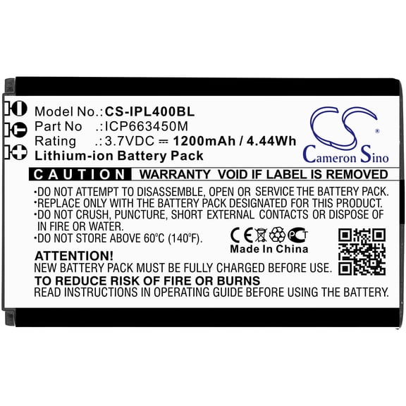 1200mAh Infinite Peripherals ICP663450M Battery for Linea Pro 4