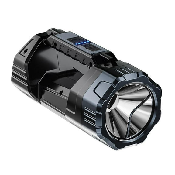 1200mAh Rechargeable LED Flashlight, Super Bright 1000 Lumens Torch with Red/Blue Warning Light, IP65 Waterproof, Portable Searchlight for Camping, Emergency, Outdoor Adventures