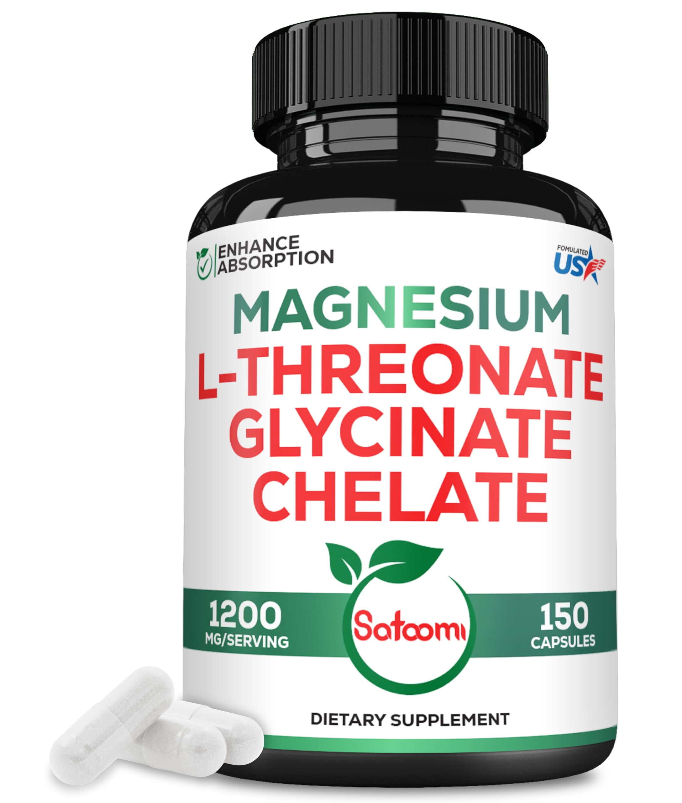 1200mg Magnesium LThreonate Supplement with Magnesium Glycinate