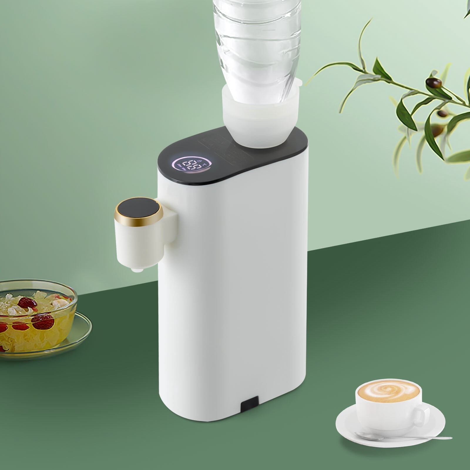 1200ml Cold and Hot Water Dispenser Top Loading Small Water Cooler Dispenser White 110V 1500W 8.15*4.88*7.8 in for A Kitchen, Bedroom, Office, Hall