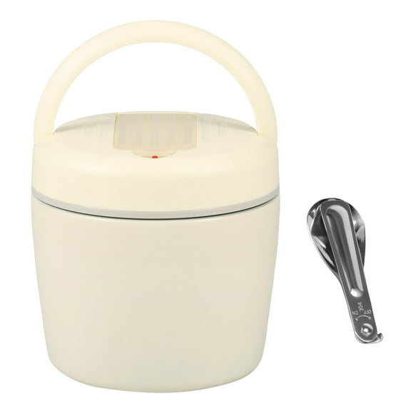 1200ml Food Flask Stainless Steel Insulated Food Jar 2 Layer Hot Food Container with Folding Spoon Portable Thermal Food Jar Vacuum Thermal Food Container for School Office