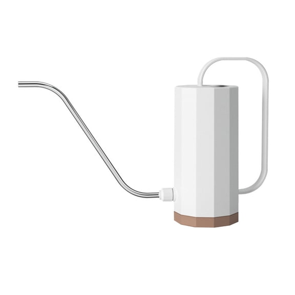 1200ml S shape Long Mouth Watering Kettle Plastic Portable Watering Can Gardening Tool (White)