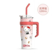 1200ml Sanrio Kuromi Hangyodon Cinnamoroll Thermos Cup High Capacity Cute Cartoon Stainless Steel Water Cup Sippy Cup Portable