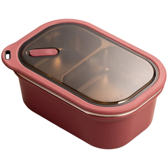 1200ml Stainless Steel Lunch Box for Adult, Portable Youngsters' Bento Lunch Box with 2-Compartment, 7.9 x 5.3 x 3.2 in / 20 x 13.5 x 8.1 cm Pink