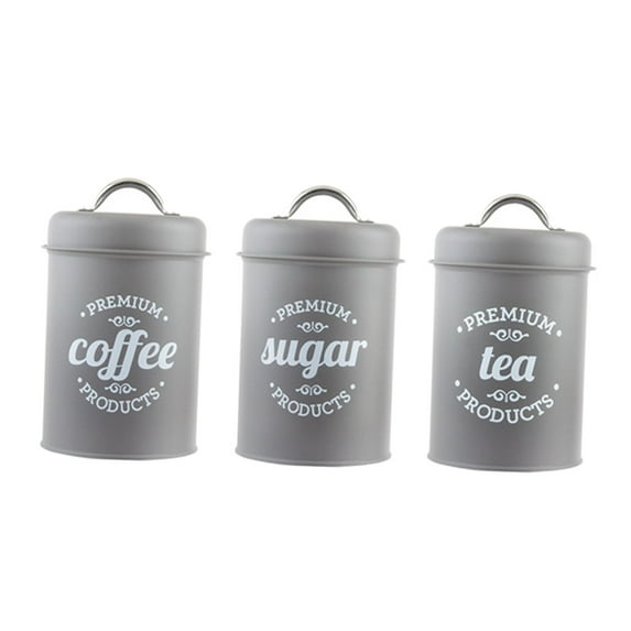 1200ml Sugar Set Airtight Storage Jars Bottles Matte Gray