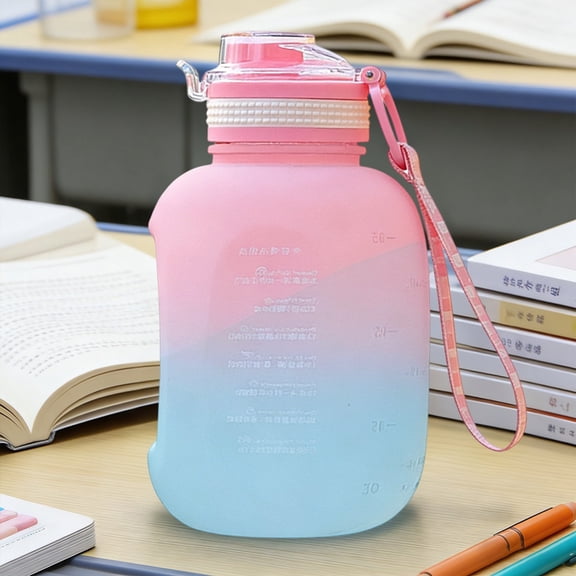 1200ml Water Bottle Large Capacity Sports Jug Leakproof BPA-Free Hydration Container With Time Marker For Gym Outdoor Travel