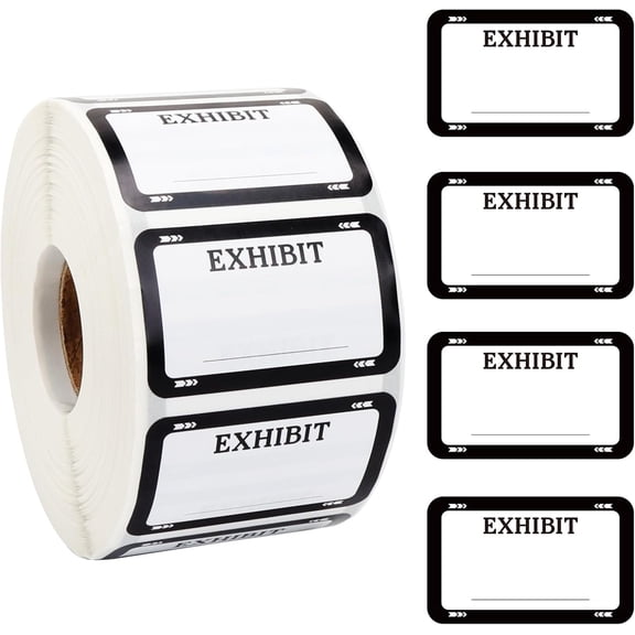 1200pcs Legal Exhibit Labels 1.7x1Inch Plaintiff Exhibit Sticker Blank File Folder Label Self-Adhesive Exhibit Tab Name Tag for Office Court Legal Document Classification Crime Scene Report Dividers