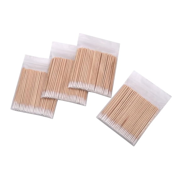 1200pcs Nails Wood Cotton Swab Cleaning 7cm Microbrush Eyelash Sticks Buds Tip Ear Toothpick Makeup Eyebrow Sticks Glue Removing Tattoo Makeup Cosmetics (1200PCS)