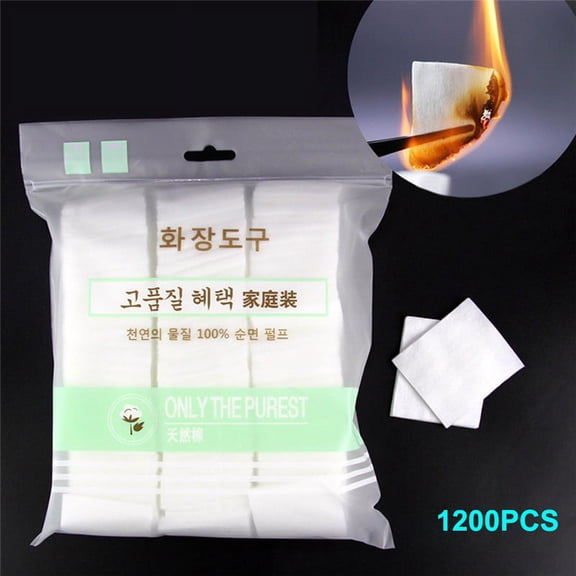 1200pcs Pure Cotton Pads Facial Makeup Cleaning Remover Cotton Puff Daily Tool