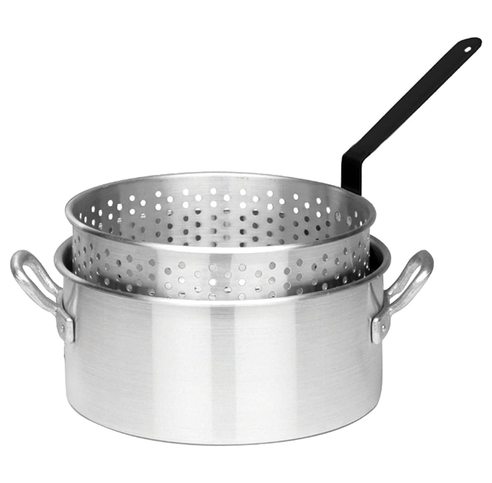 Bayou Classic 25-Quart Aluminum Shrimp Boil Pot - Includes Perforated Basket, Domed Lid, Riveted Handles, Handcrafted