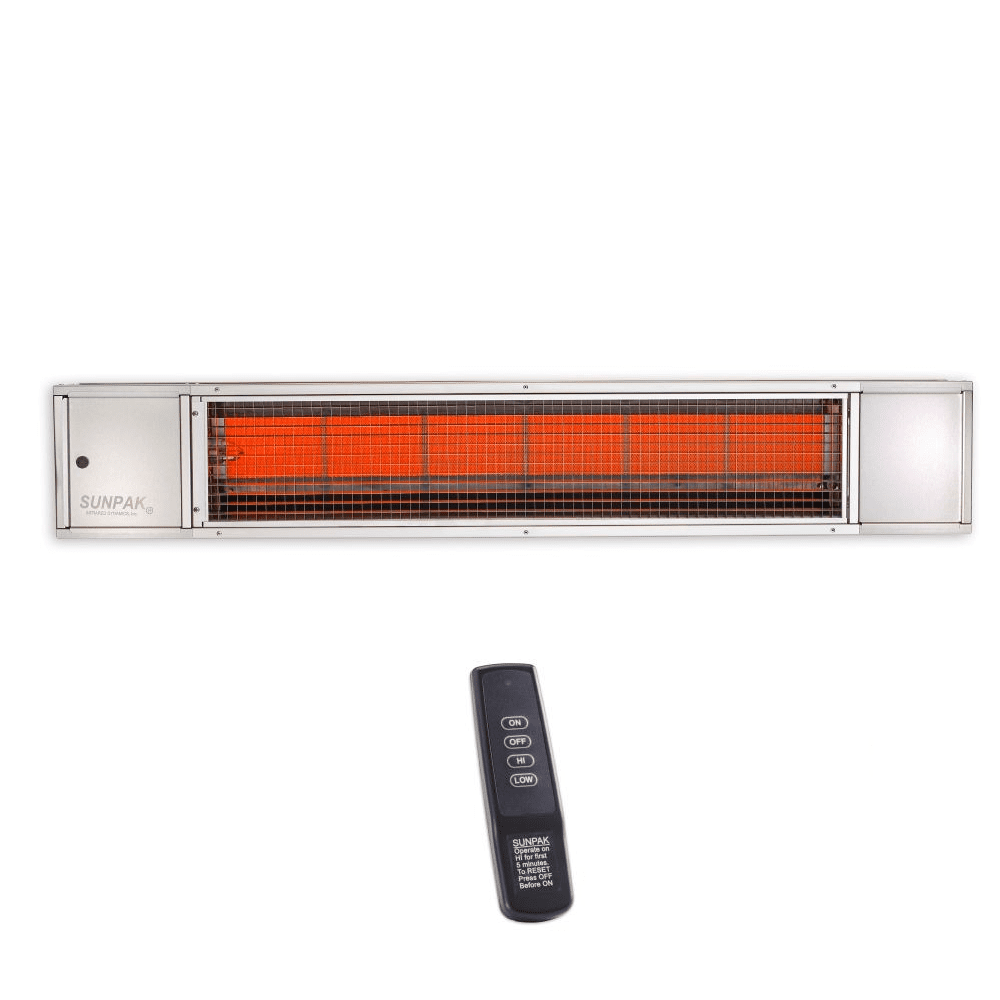 Sunpak Stainless Steel Wall/Ceiling Mount Electric Patio Heater with Remote Control