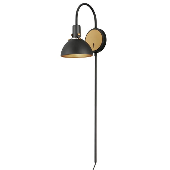 12041ABBK Maxim Lighting Dawn - 1 Light Up Wall Sconce-12.5 Inches Tall and 7 Inches Wide-Antique Brass/Black Finish