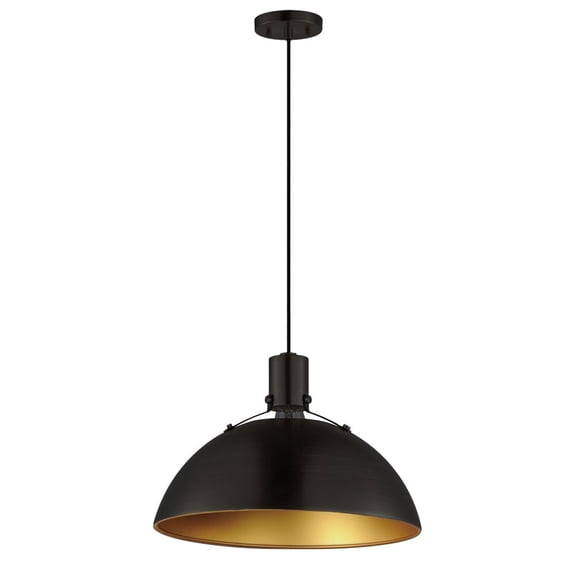 Maxim Dawn 15.5" Pendant - Antique Brass / Black - 12045ABBK