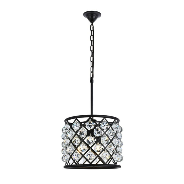 Elegant Lighting 1206D14MB-RC 14 Dia. x 13 H in. Madison Pendent Lamp - Mocha Brown- Royal Cut Crystals