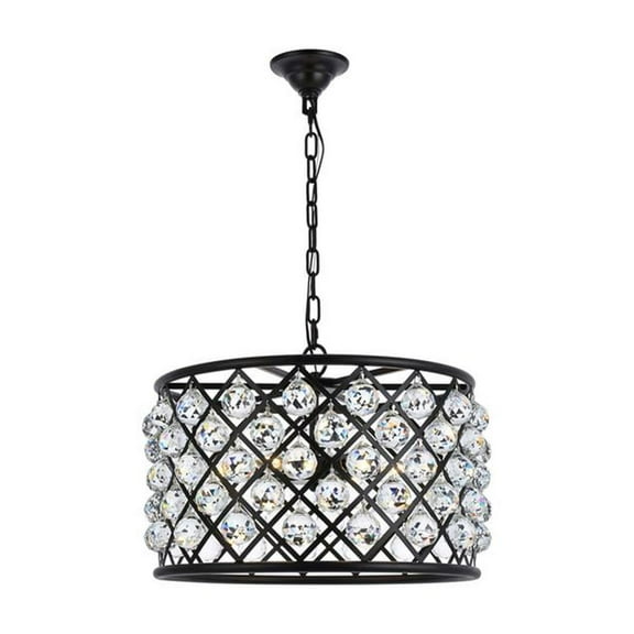 1206 Madison Collection Pendent lamp D:20" H:13" Lt:6 Mocha Brown Finish (Royal Cut Crystals)