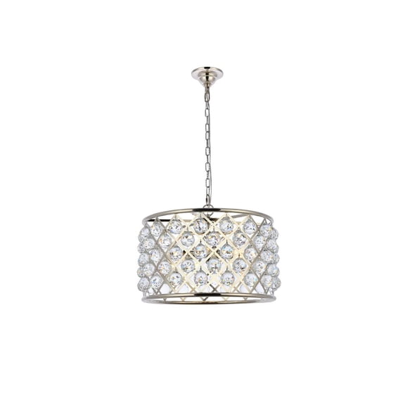 1206 Madison Collection Pendent lamp D:20" H:13" Lt:6 Polished nickel Finish (Royal Cut Crystals)
